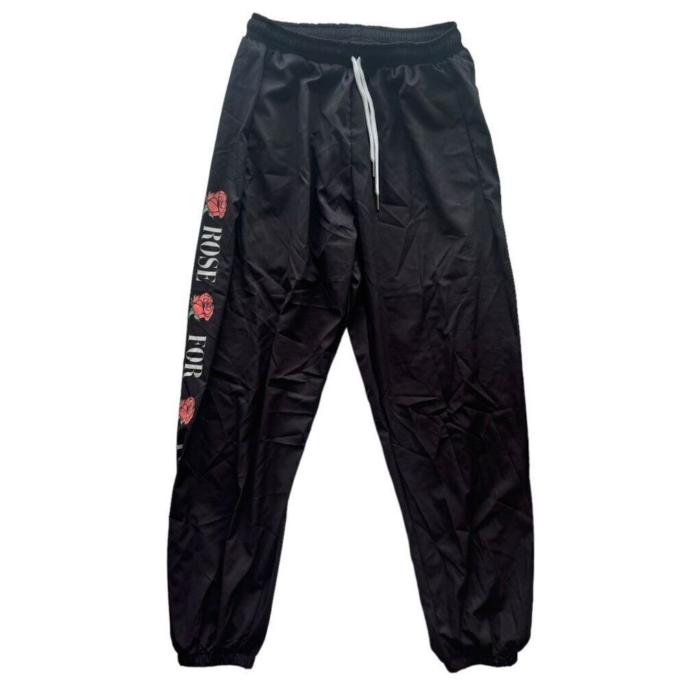 Zaful Black Rose Jogger Sweats Women’s Size Medium